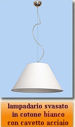 lampadario svasato in cotone bianco